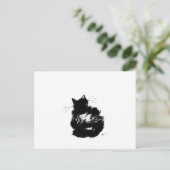 Enigmatic Black Cat Postkarte (Stehend Vorderseite)