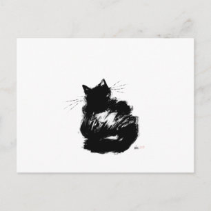 Enigmatic Black Cat Postkarte