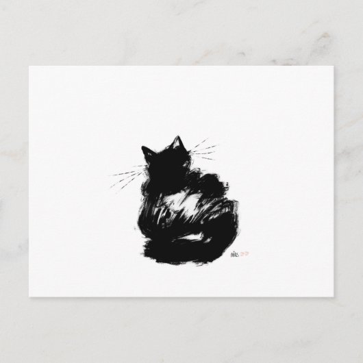 Enigmatic Black Cat Postkarte (Vorderseite)