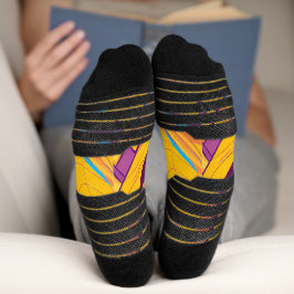 Enigmatic Brazilian Woman in Vibrant Pop Art Socken
