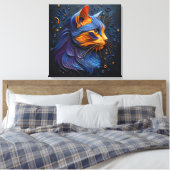 Enigmatic Feline Glance - AI kreiert Leinwanddruck (Insitu (Schlafzimmer))