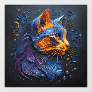 Enigmatic Feline Glanz Fensteraufkleber