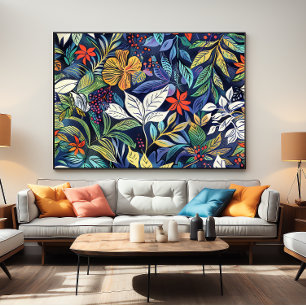 Enigmatic Flora: Einzigartiges Muster für dunkle b Poster