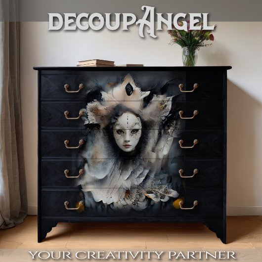 Enigmatic Masked Venice Woman Seidenpapier