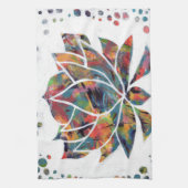 Enigmatic Oriental Lotus Blume Original Abstrakt Geschirrtuch (Vertikal)
