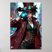 Enigmatic Steampunk Lady Poster (Vorne)