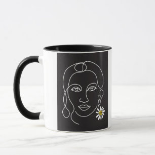 Enigmatic Woman - Line Art Design Tasse