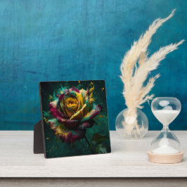 Enigmatisch Gelbe grüne Baccara-Rose Fotoplatte