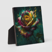 Enigmatisch Gelbe grüne Baccara-Rose Fotoplatte (Vorderseite)