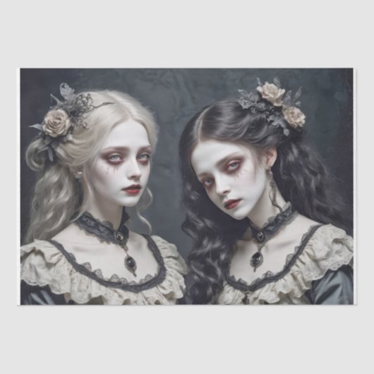 Enigmatisch Viktorianische Schwestern - Decoupage Seidenpapier (Vorderseite)