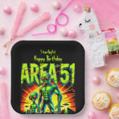 Enigmatische Außerirdischen erscheinen in der Nähe Pappteller (Party)