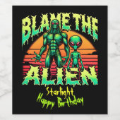 Enigmatische Außerirdischen unter dem mystischen S Weinetikett (Einzelnes Label)