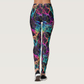 Enigmatisches Neon Filament Web Design Leggings (Rückseite)
