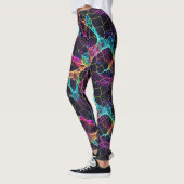 Enigmatisches Neon Filament Web Design Leggings (Links)