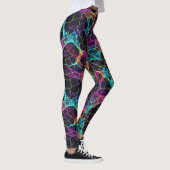 Enigmatisches Neon Filament Web Design Leggings (Rechts)