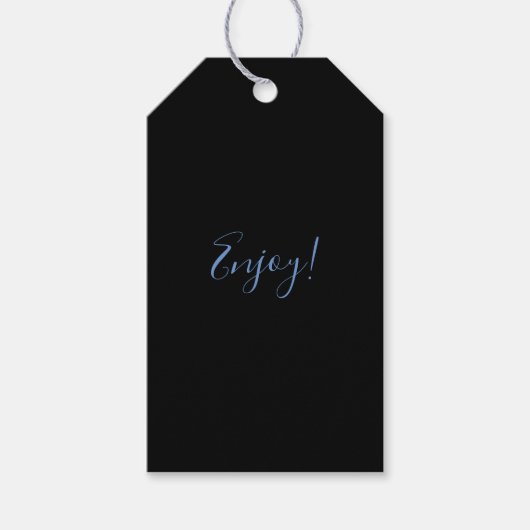 "Enjoy" Black Gift Tag Geschenkanhänger (Vorderseite)