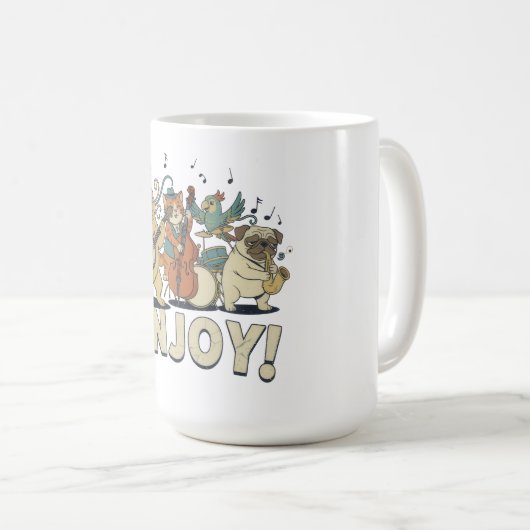 “Enjoy – Cute Pets Playing Musical Instruments Kaffeetasse (VorderseiteRechts)