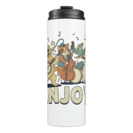 “Enjoy – Cute Pets Playing Musical Instruments Thermosbecher