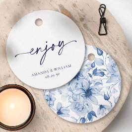 Enjoy Favor Tag - White & Navy Geschenkanhänger