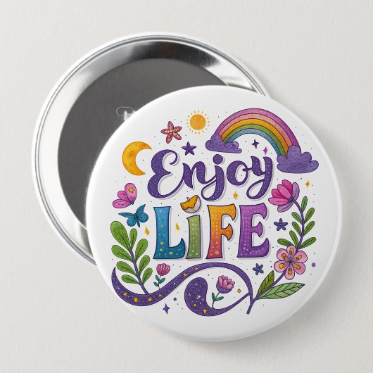 "Enjoy Life" Button (Vorne & Hinten)