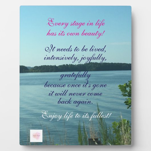 Enjoy Life, Tabletop Plaque with Easel Fotoplatte (Vorderseite)