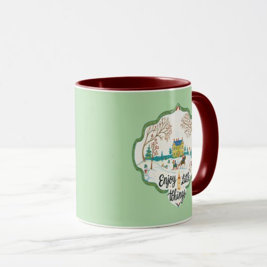 Enjoy Little Things | Cozy Winter Scene Mug Tasse (VorderseiteRechts)