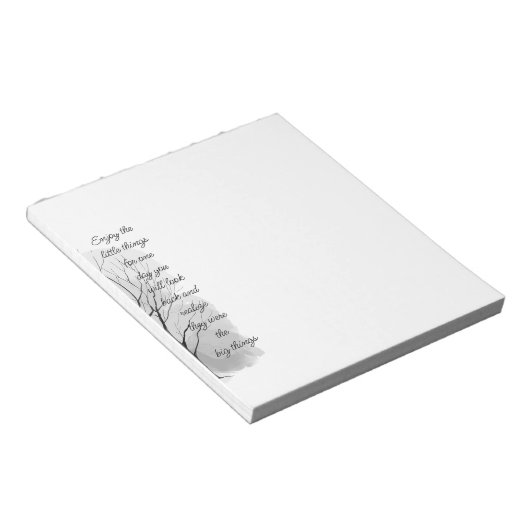 Enjoy Little Things Inspirational Life Quote Notizblock (angewinkelt)