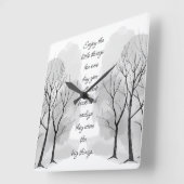 Enjoy Little Things Inspirational Life Quote Quadratische Wanduhr (Winkel)