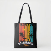 Enjoy Summer Time Retro Beach Tee Tasche (Vorderseite)