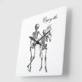 Enjoy the Life Skeleton Couple Wall Clock Quadratische Wanduhr (Winkel)