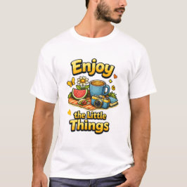 Enjoy the Little Things Cozy Picnic Illustration. T-Shirt