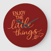 Enjoy The Little Things Gratitude Positivity Quote Große Wanduhr (Vorderseite)