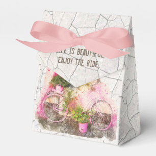 Enjoy The Ride Watercolor Bicycle With Flowers Geschenkschachtel