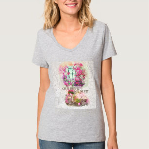 Enjoy The Ride Watercolor Bicycle With Flowers T-Shirt