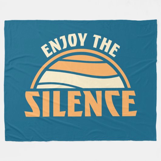 Enjoy The Silence Quote Peace Quiet Introvert Fun Fleecedecke (Vorderseite (Horizontal))