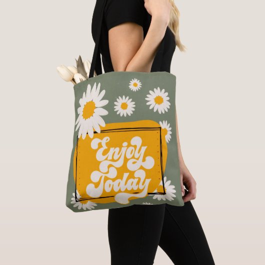 Enjoy Today-Tragetasche, Blumen Designed Tragetasc Tasche (Von Nahem)