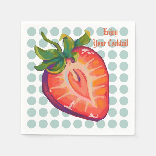 Enjoy your cocktail, Strawberry Serviette (Vorderseite)
