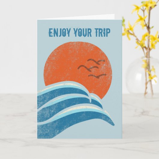 Enjoy Your Trip Retro Weaves and Sun Greeting Karte (Gelbe Blume)