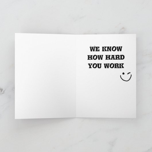 Enjoy Your Vacation, greeting card Karte (Innenseite)