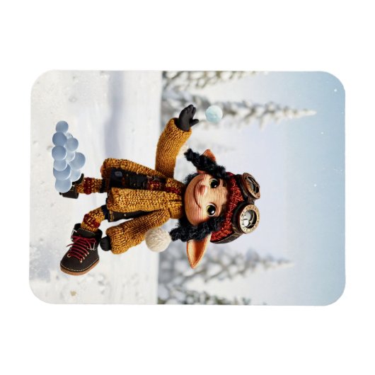 Enjoying A Snow Day Magnet (Horizontal)