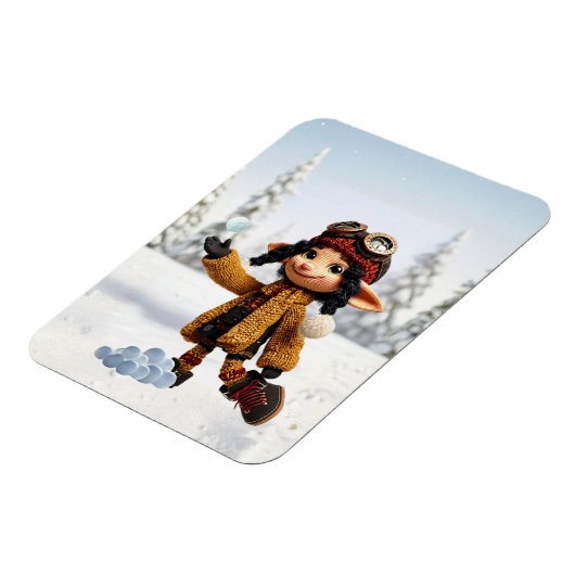 Enjoying A Snow Day Magnet (Linke Seite)