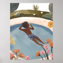 Enjoying a swim poster