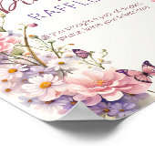 Enkante Schmetterlinge Babydusche Poster (Ecke)