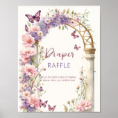 Enkante Schmetterlinge Babydusche Poster (Vorne)