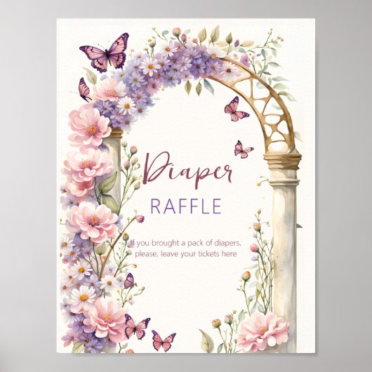 Enkante Schmetterlinge Babydusche Poster (Vorne)