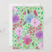 Enkanter Aquarellfarben Gärten Blüten Kinderdusche Einladung (Rückseite)