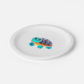 Enkaustische Malschildkröte Copy Pappteller (Schrägansicht)