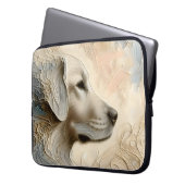 Enkaustischer Paint Portait eines Golden Retriever Laptopschutzhülle (Vorderseite Links)