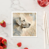 Enkaustischer Paint Portait eines Golden Retriever Serviette (Beispiel)