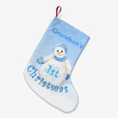 Enkel-1. WeihnachtsSchneemann Kleiner Weihnachtsstrumpf (Vorderansicht (hängend))